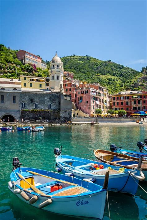 View Of Vernazza Village Cinque Terre Italy Editorial Stock Photo