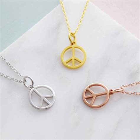 Peace Symbol Necklace By Dainty Edge Jewellery