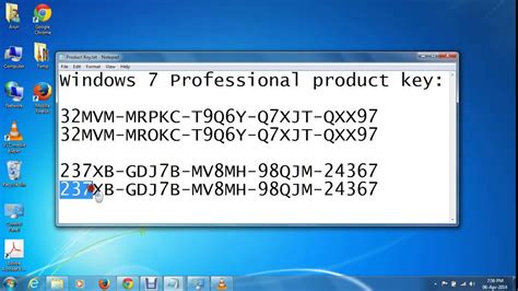 Windows 7 Professional Product Key Youtube