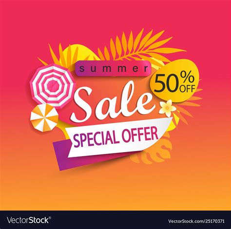 Summer Sale Special Offer Banner Royalty Free Vector Image
