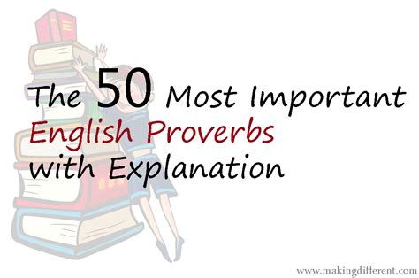 Proverbs are popular sayings that provide nuggets of wisdom. The 50 most important English proverbs with explanation ...