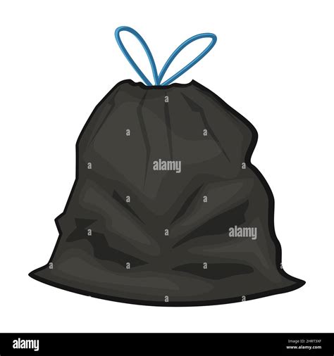 Black Plastic Garbage Bag Vector Illustration In A Cartoon Flat Style