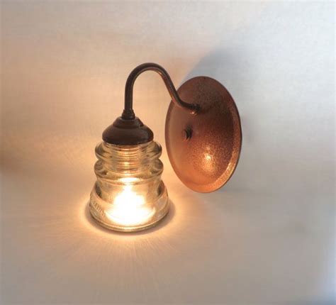 Custom Copper Clear Glass Insulator Sconce Light Handmade Copper Sconce