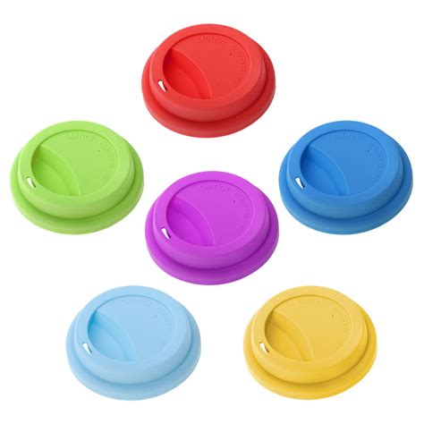Aspire 60 Pcs Silicone Drinking Lid Cup Lids Reusable Coffee Cup
