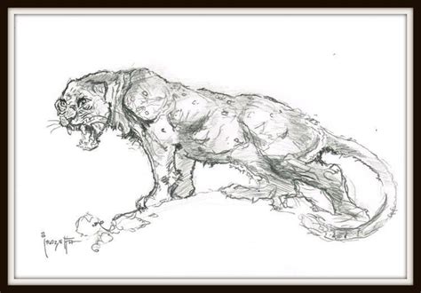 Frank Frazetta Sabertooth Tiger Drawing