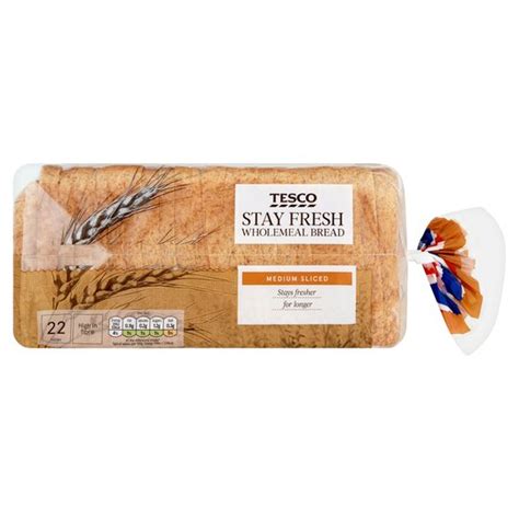 Tesco Stay Fresh Wholemeal Medium Bread 800g Tesco Groceries
