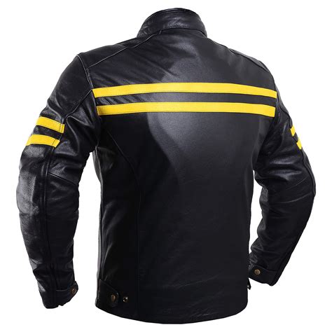 Buy Motorcycle Leather Jackets For Men Black Moto Riding Racing Cafe