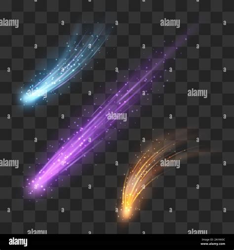 Color Vector Meteor And Comet On Transparent Plaid Background Meteor