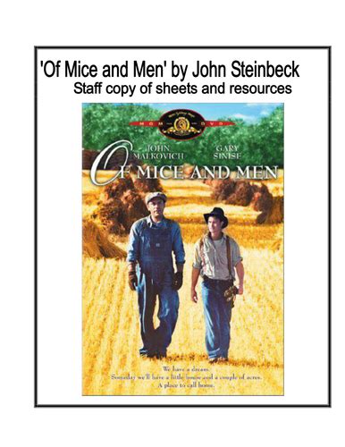 Of Mice And Men Review Booklet Teacher Teaching Resources