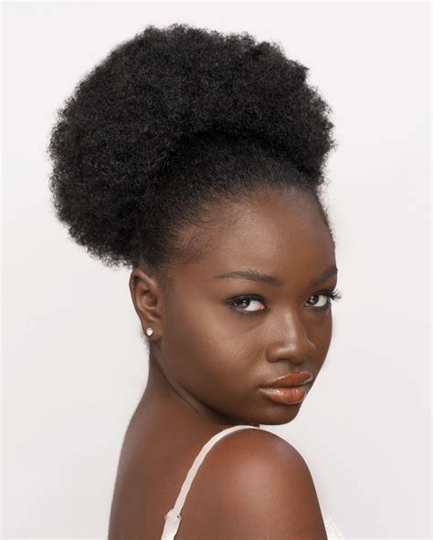 Faux Afro Puff Afrocentric Ponytail Natural Girl Wigs
