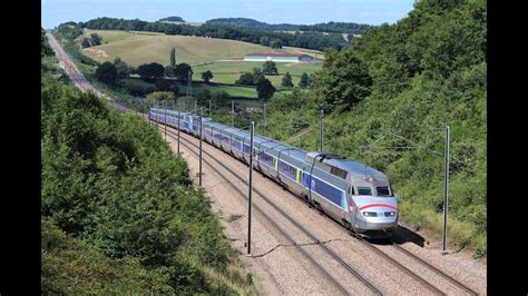 French High Speed Train Tgv Sur La Lgv Sud Est En Saône Et Loire