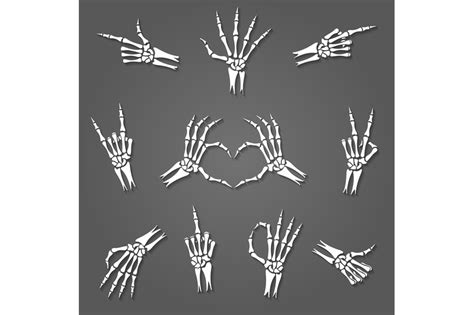 Skeleton Hand Signs By Vectortatu Thehungryjpeg