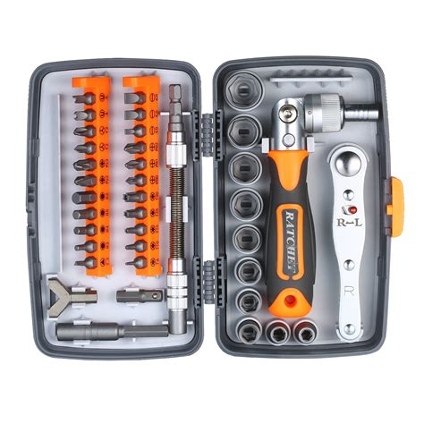 Htovila 38pc Ratchet Screwdriver Bit Set Magnetic Screwdrivers Kit