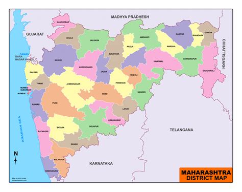 Maharashtra Map Districts In Maharashtra Maharashtra Map India Images