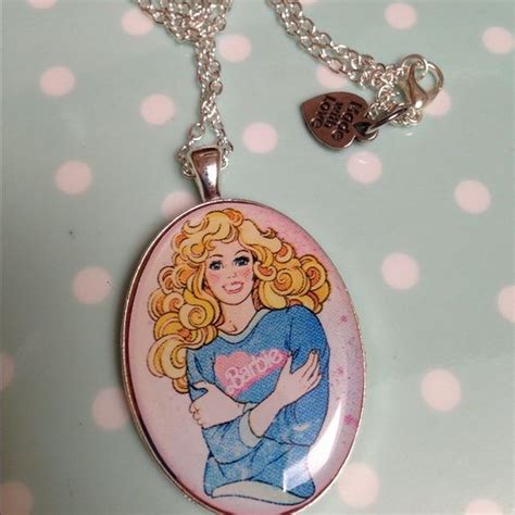 Barbie Girl Necklace Sweet Silver Tone Pendant Girls Necklaces