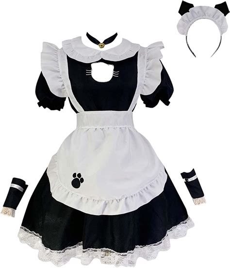 Schwarzes French Dienstmädchen Kostüm Damen Anime French Maid Dress