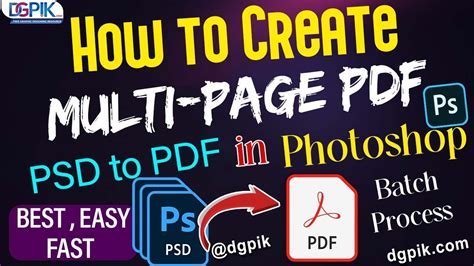 How To Create Multi Page Pdf In Photoshop Psd To Pdf In Photoshop