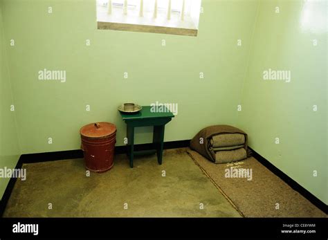 Prison Cell Of Nelson Mandela On Robben Island Off The Coast Of Cape
