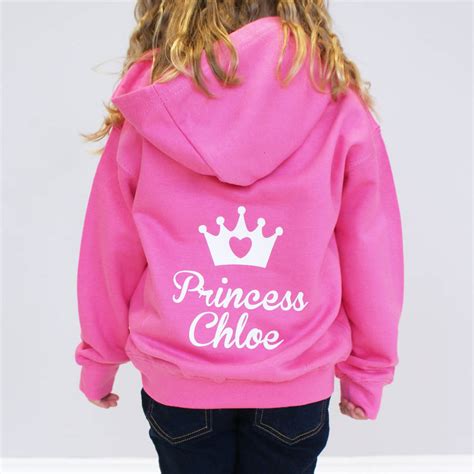 Personalised Childrens Princess Hoodie By Sparks And Daughters