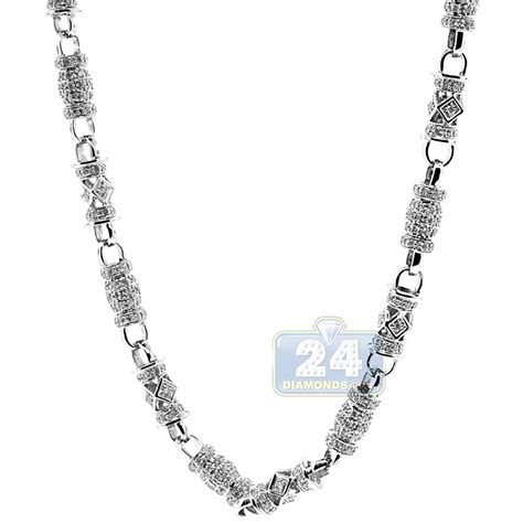 Check out our mens gold chain selection for the very best in unique or custom, handmade pieces from our chains shops. Mens Diamond Bar Link Chain Solid 14K White Gold 10.9ct ...