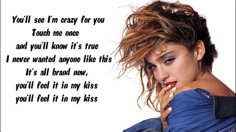 'cause the best of me loves the best of you. Madonna - Crazy For You Karaoke / Instrumental with lyrics ...