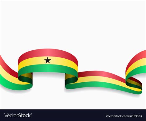Ghanayan Flag Wavy Abstract Background Royalty Free Vector