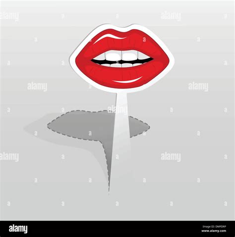 Sticker With Red Lips Stock Vector Image And Art Alamy