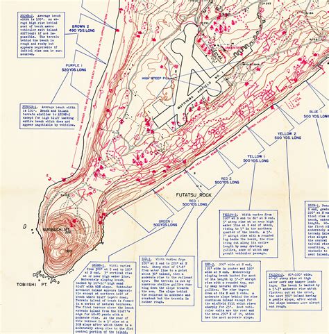 Secret 1944 Map Of Iwo Jima Prepared For The American Invasion Rare