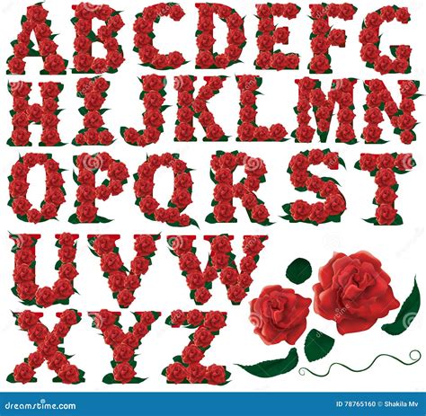 Letters Red Roses Illustration Stock Photo Illustration Of Alphabet