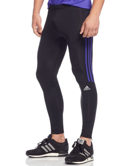 Adidas Response Climalite Tights In Blackpurple Black For Men Lyst