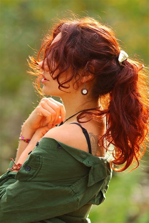 Red Head Looks Autumn Red Hair Ponytail Red Curly Hair Fire Red Hair