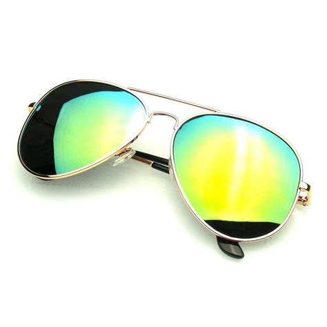 Emblem Eyewear Polarized Full Mirror Silver Aviator Sunglasses