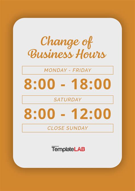 22 Printable Business Hours Templates Word Powerpoint Pdf