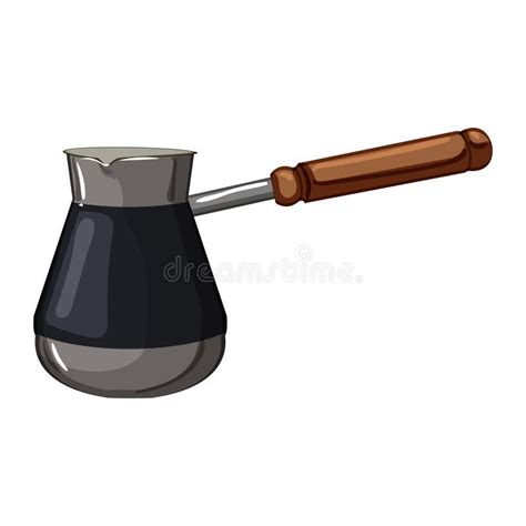 Pot Cezve Coffee Cartoon Vector Illustration Stock Vector