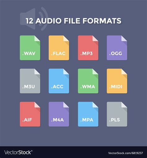Audio File Formats Royalty Free Vector Image Vectorstock