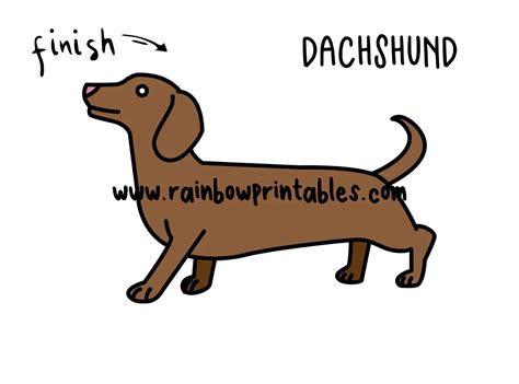 How To Draw A Cute Cartoon Dachshund Dog Easy Step By Step For Kids