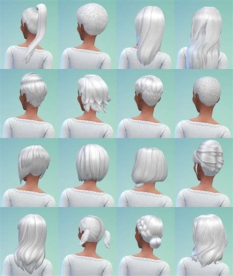 40 Non Default True White Hair Recolors At Simmiane Sims 4 Updates