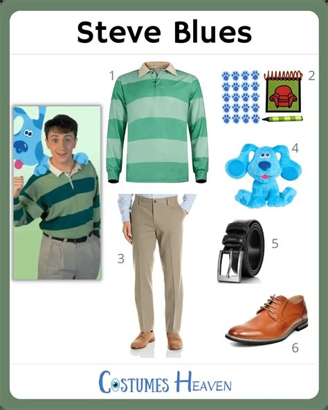 Steve Blue S Clues Costume For Cosplay Halloween 2024