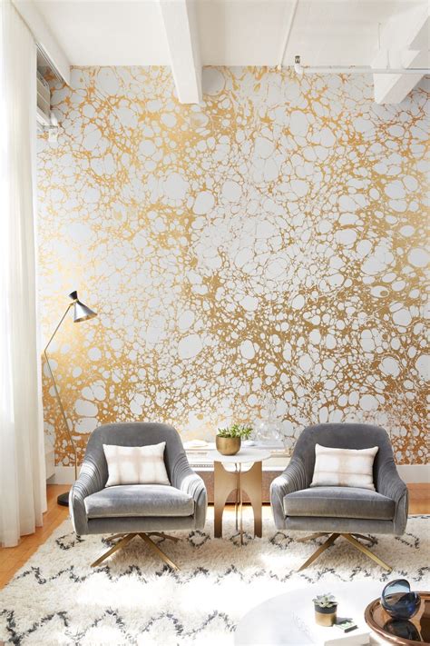 Review Of Gold Wallpaper Accent Wall Ideas