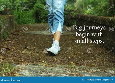 Inspirational Quote Big Journeys Begin With Small Steps With Feet Of