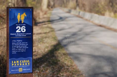 A Mile Marker Sign Along The Centennial Trail Which Is Part Of The