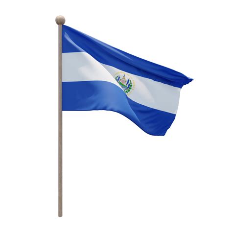 El Salvador 3d Illustrazione Bandiera Su Polo Legna Pennone 11285862 Png