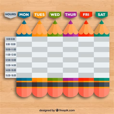 Cronograma Escolar Para Organizar Atividades Vetor Grátis