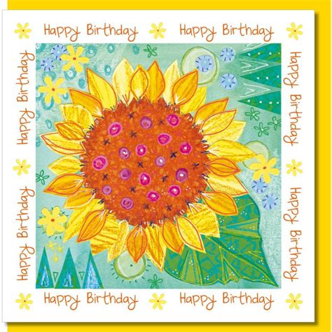 I happily dove into that project, only to discover the seed head of the sunflower was somewhat of a challenge. Birthday Sunflower Greetings Card