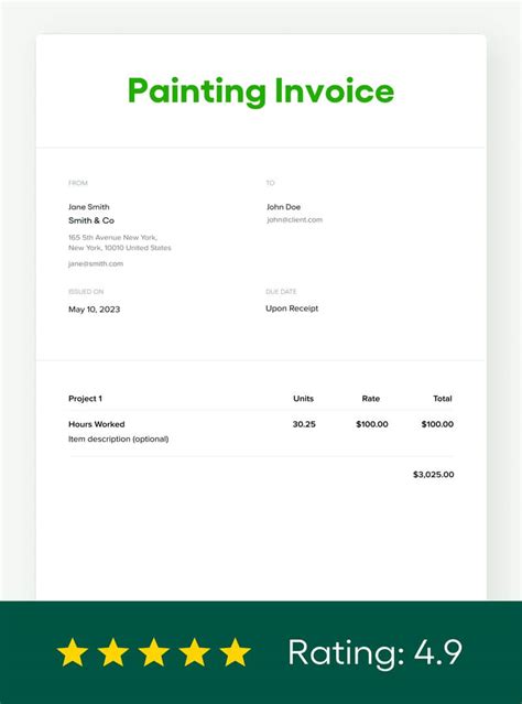 Free Painting Invoice Template Bonsai