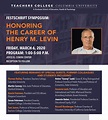 Celebrating Henry M. Levin | Events | Teachers College, Columbia University