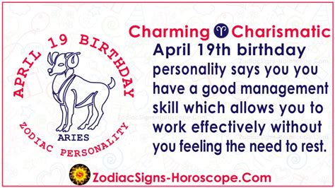 April 19 Zodiac Aries Horoscope Birthday Personality And Lucky Things