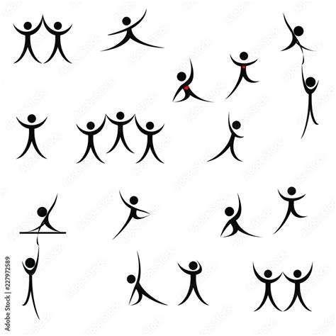 Vector Icon Stick Figure Human Silhouette Isolated Stock Vector