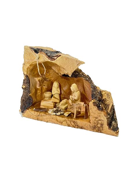 Nativity Cave Olive Wood Branch Holy Land Cradle