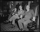 William Randolph Hearst Jr. and two others sitting in the chairs of the ...